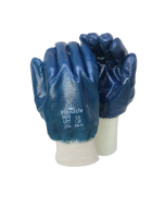 Blue nitrile glove knit wrist size 10