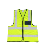 Premium Lime Reflective Vest with Zip & ID