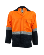 Navy / Orange Reflective Jacket  65/35 cotton