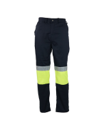 Navy / Lime Reflective trouser 65/35 cotton