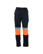Navy / Orange Reflective trouser  65/35 cotton