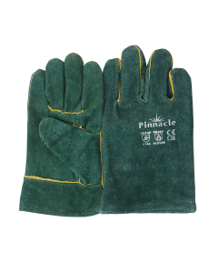 Green lined glove wrist length 2.5"
