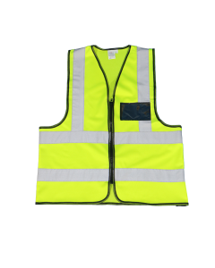 Premium Lime Reflective Vest with Zip & ID