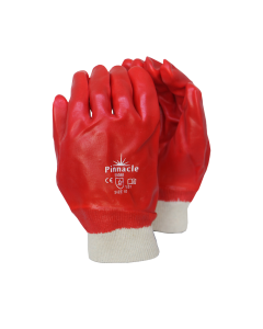 PVC Red Glove Knit Wrist