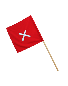 RED FLAG Wooden handle with reflective cross