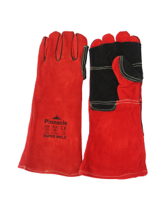SUPERWELD Red welding glove with black apron palm, elbow length 8" (Premium grade)