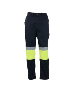 Navy / Lime Reflective trouser 65/35 cotton